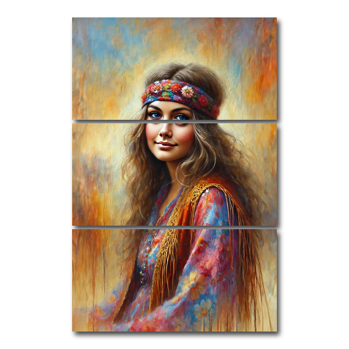 AUTO-MOCKUP WHITE | A Hippie Beauty | 3 Piece | Gallery Wrap Canvas | group=12x24_stacked