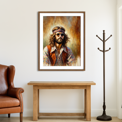 AUTO-MOCKUP ROOM | A Hippie Man Wall Art