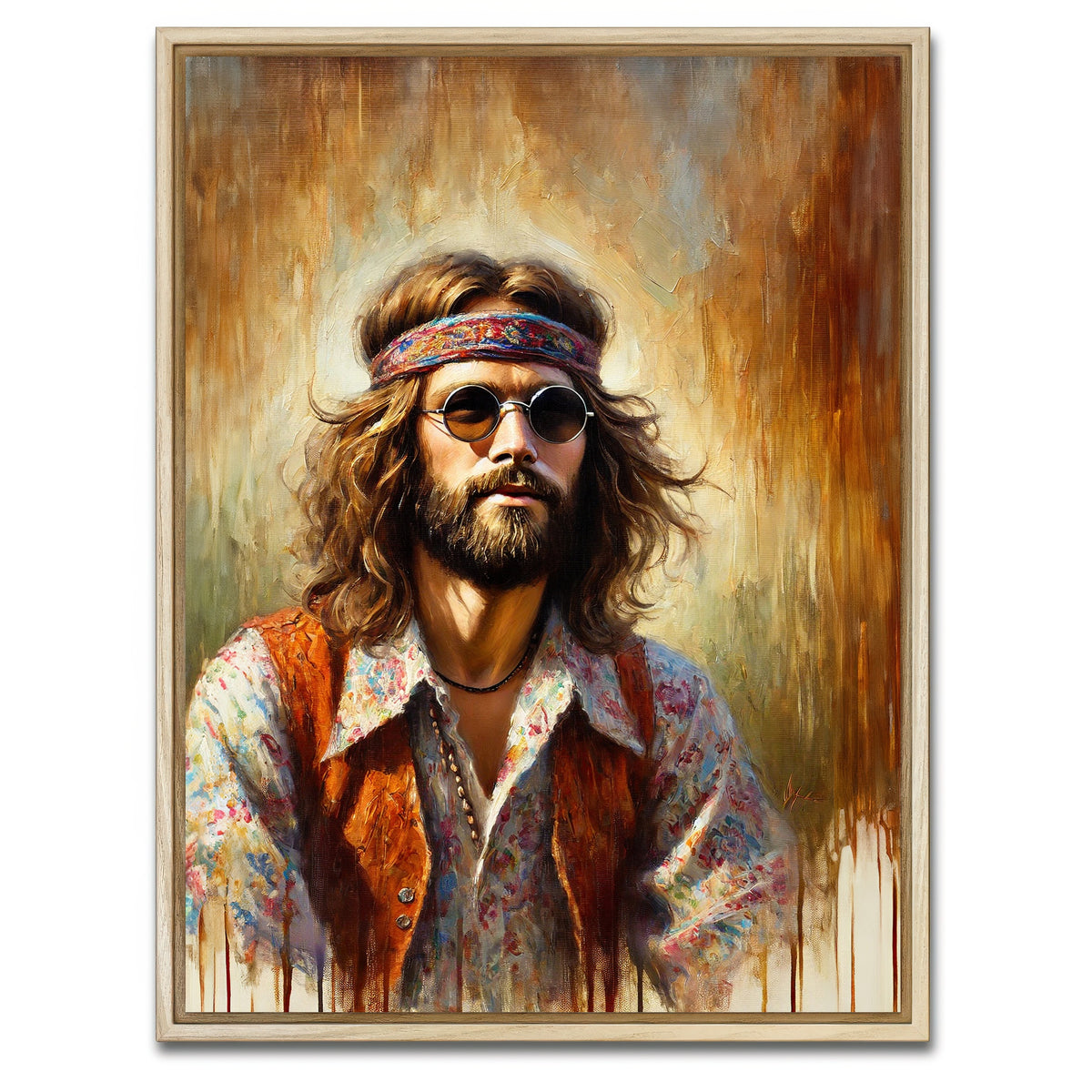 AUTO-MOCKUP WHITE | A Hippie Man | 1 Piece | Natural Framed Canvas | group=3x4
