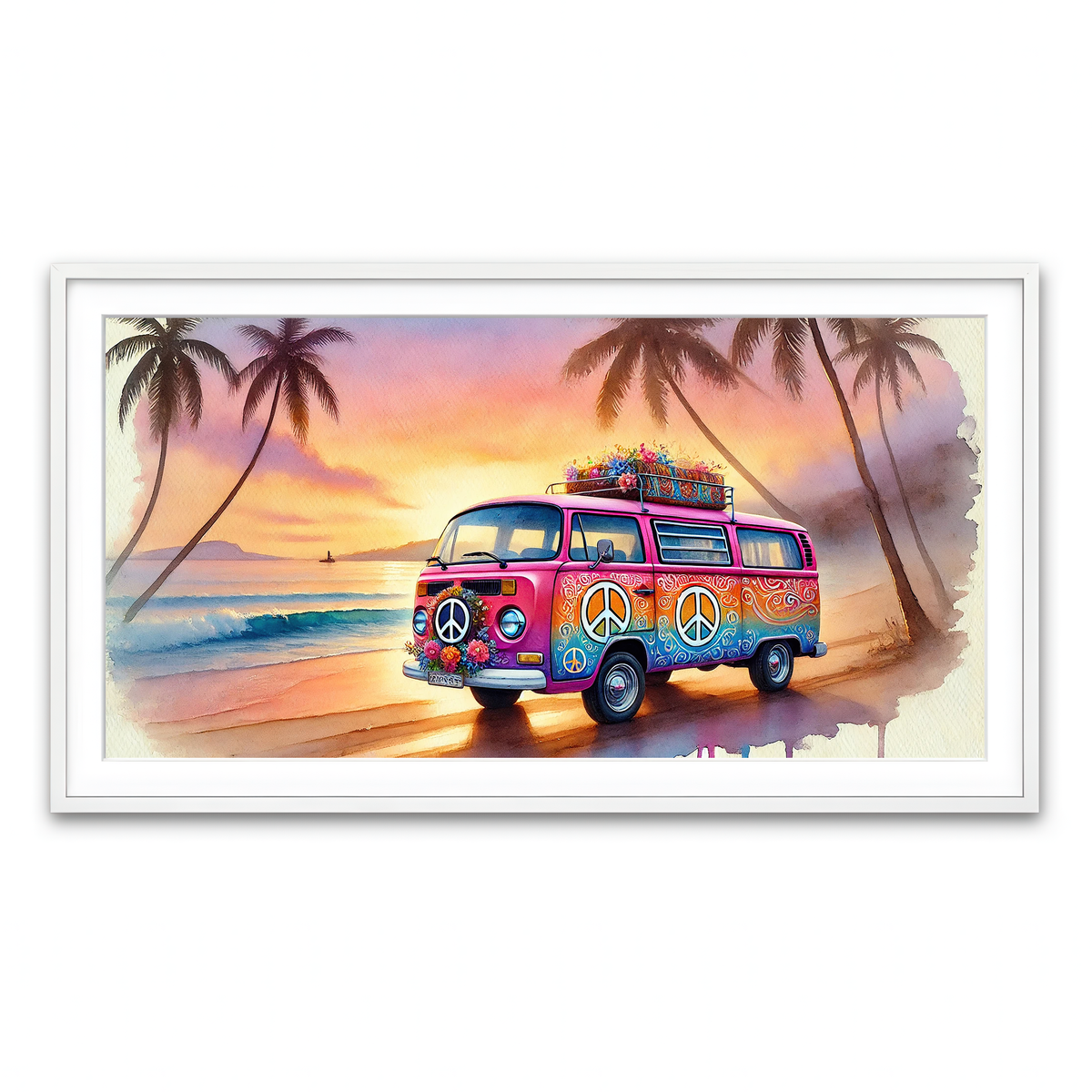 Framed Print 2x1 White