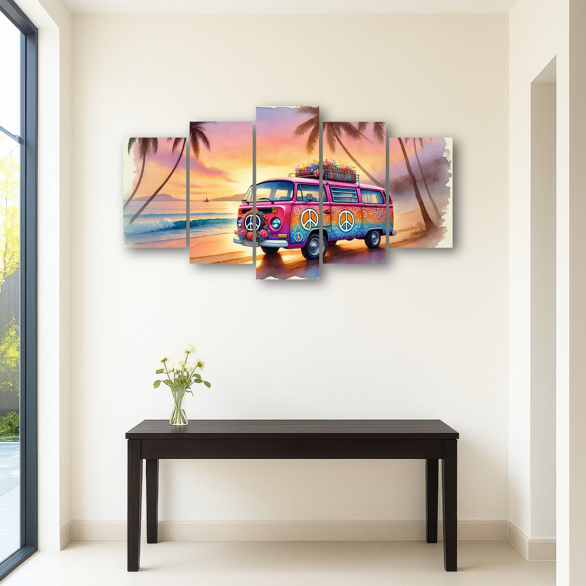 AUTO-MOCKUP ROOM | A Hippie Van on a Beach
