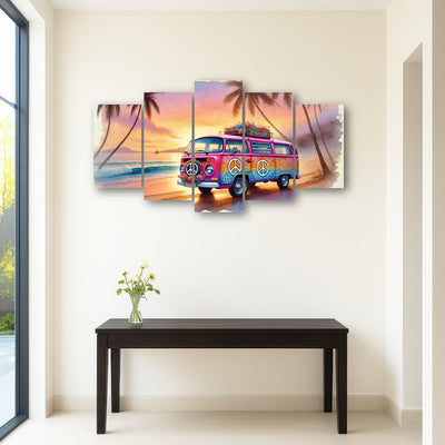 AUTO-MOCKUP ROOM | A Hippie Van on a Beach