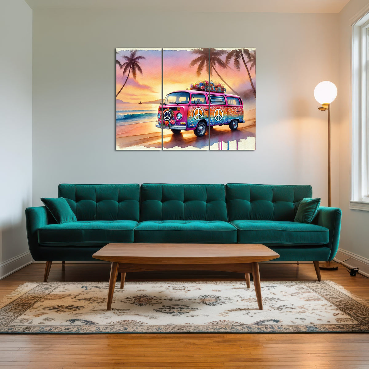 AUTO-MOCKUP ROOM | A Hippie Van on a Beach