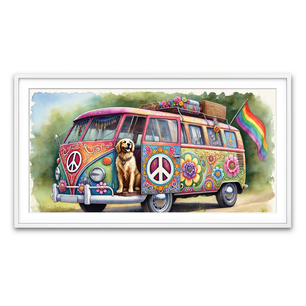 Framed Print 2x1 White