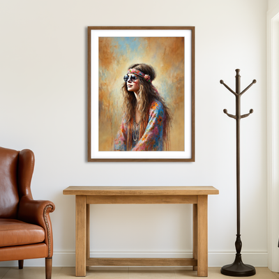 AUTO-MOCKUP ROOM | A Hippie Woman Wall Art