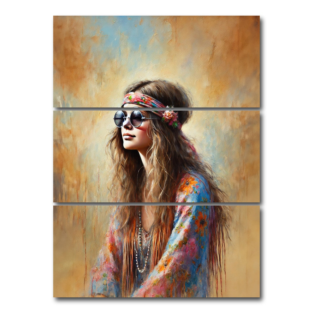 AUTO-MOCKUP WHITE | A Hippie Woman | 3 Piece | Gallery Wrap Canvas | group=8x18_stacked