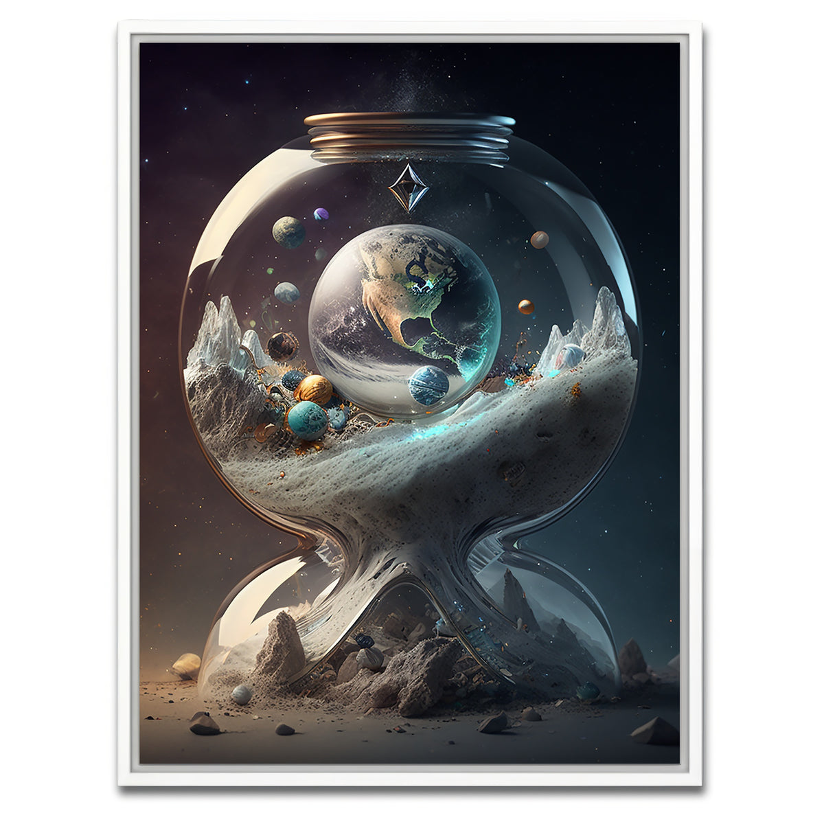 AUTO-MOCKUP WHITE | A Moment in Time with our Planet | 1 Piece | White Framed Canvas | group=3x4