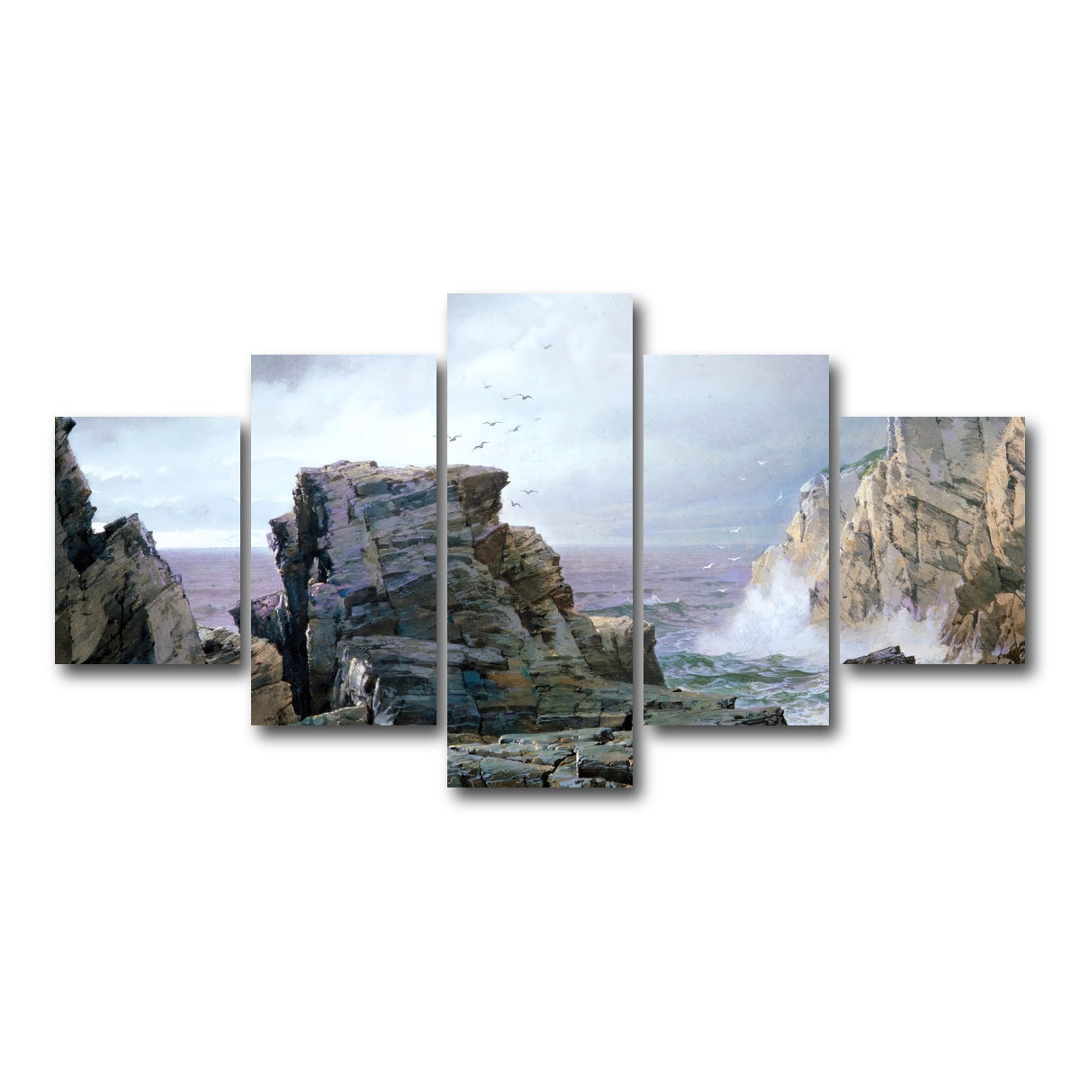 AUTO-MOCKUP WHITE | A Rocky Coast | 5 Piece | Gallery Wrap Canvas | group=5_short