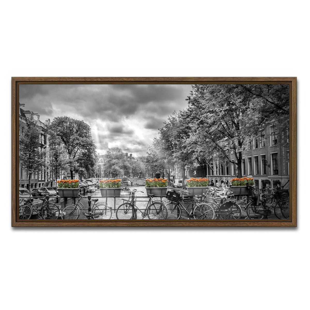 AUTO-MOCKUP WHITE | A Typical Amsterdam | 1 Piece | Walnut Framed Canvas | group=2x1