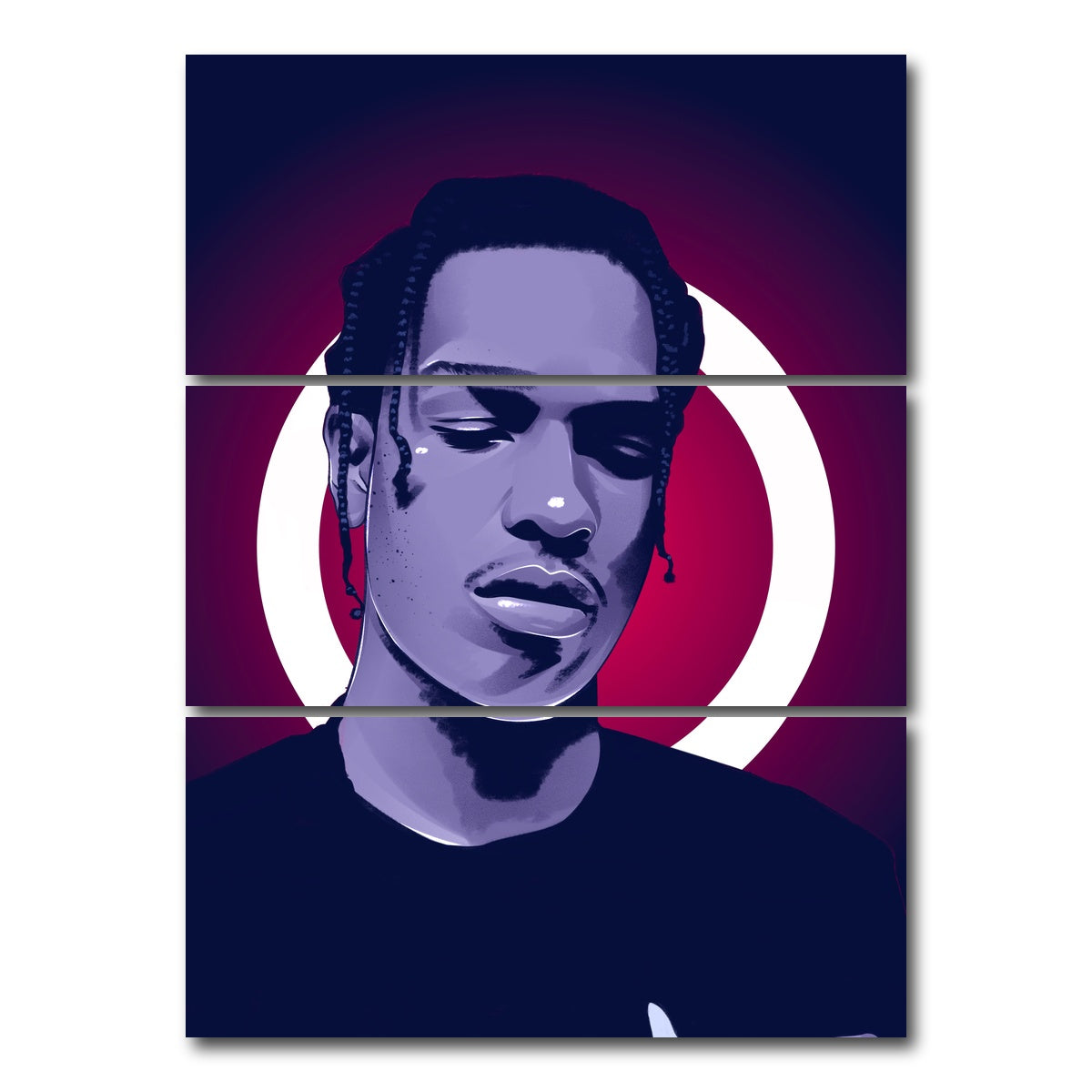 AUTO-MOCKUP WHITE | A$ap Rocky | 3 Piece | Gallery Wrap Canvas | group=8x18_stacked