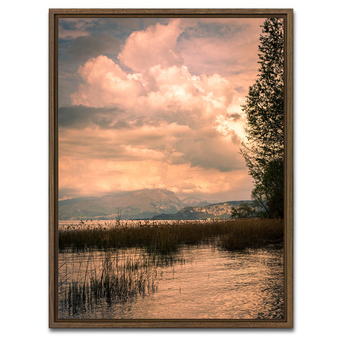 AUTO-MOCKUP WHITE | A painting from a Lake | 1 Piece | Walnut Framed Canvas | group=3x4
