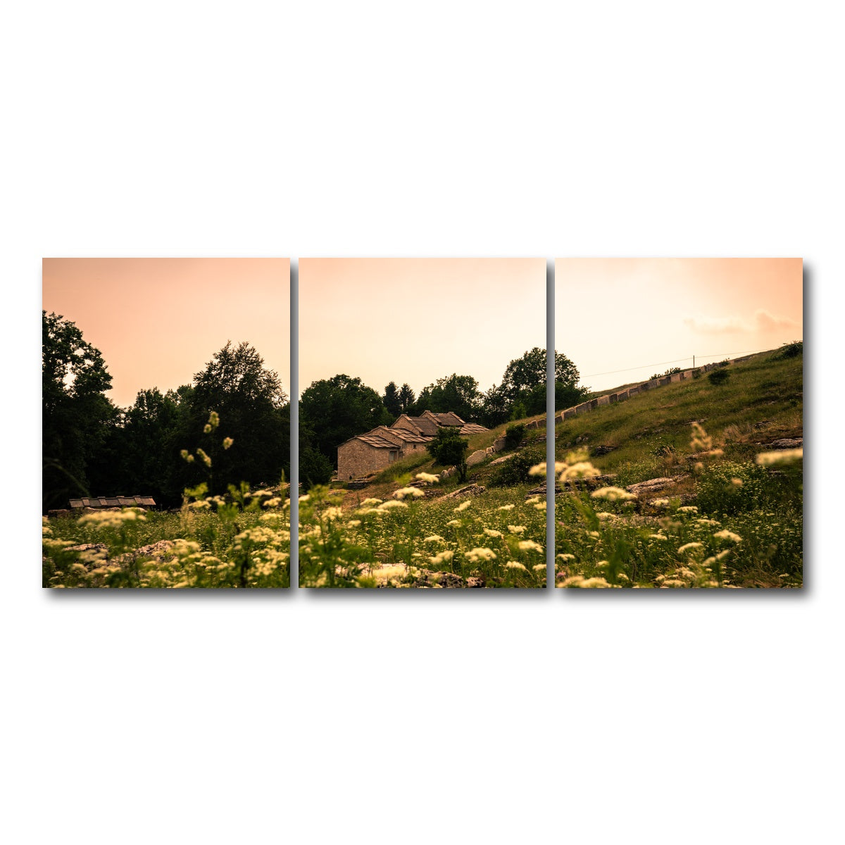 AUTO-MOCKUP WHITE | A village on the mountains | 3 Piece | Gallery Wrap Canvas | group=18x24