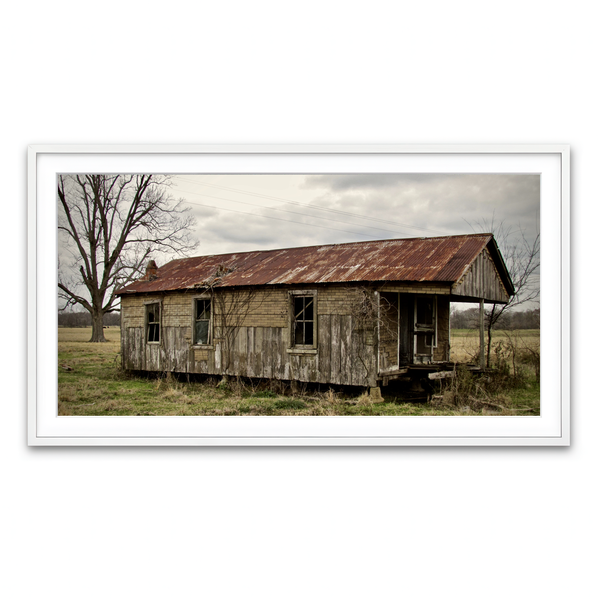 Framed Print 2x1 White