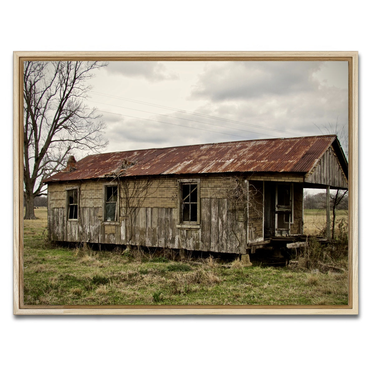 AUTO-MOCKUP WHITE | Abandoned Cabin Louisiana | 1 Piece | Natural Framed Canvas | group=4x3