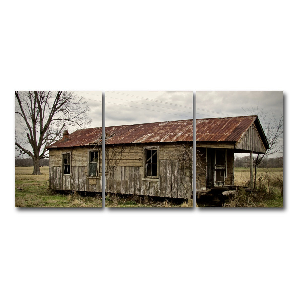 AUTO-MOCKUP WHITE | Abandoned Cabin Louisiana | 3 Piece | Gallery Wrap Canvas | group=18x24