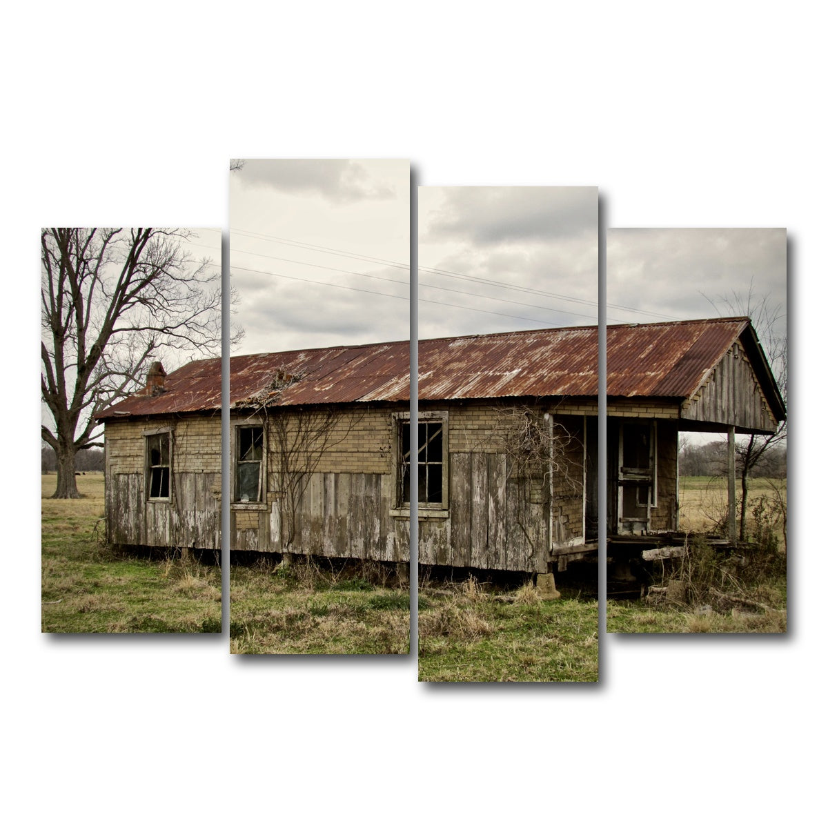 AUTO-MOCKUP WHITE | Abandoned Cabin Louisiana | 4 Piece | Gallery Wrap Canvas | group=4_normal