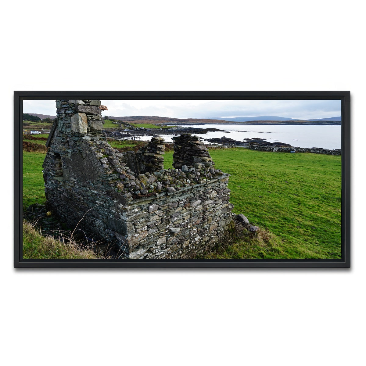 AUTO-MOCKUP WHITE | Abandoned House - Trafask, Ireland | 1 Piece | Black Framed Canvas | group=2x1