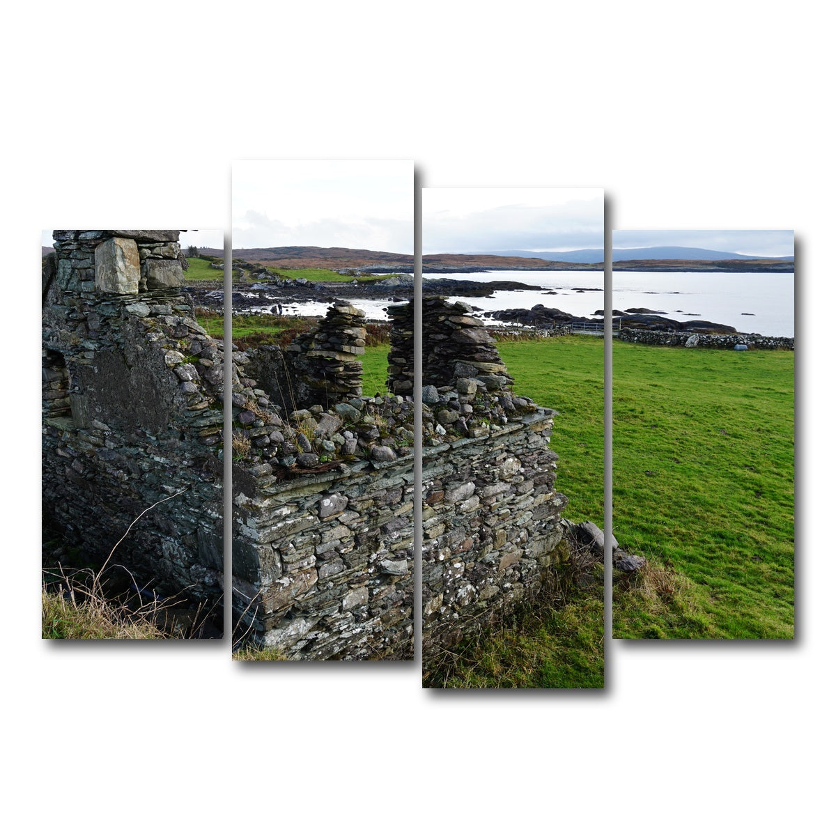 AUTO-MOCKUP WHITE | Abandoned House - Trafask, Ireland | 4 Piece | Gallery Wrap Canvas | group=4_normal