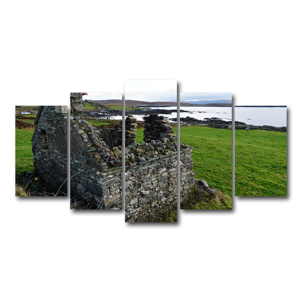 AUTO-MOCKUP WHITE | Abandoned House - Trafask, Ireland | 5 Piece | Gallery Wrap Canvas | group=5_normal