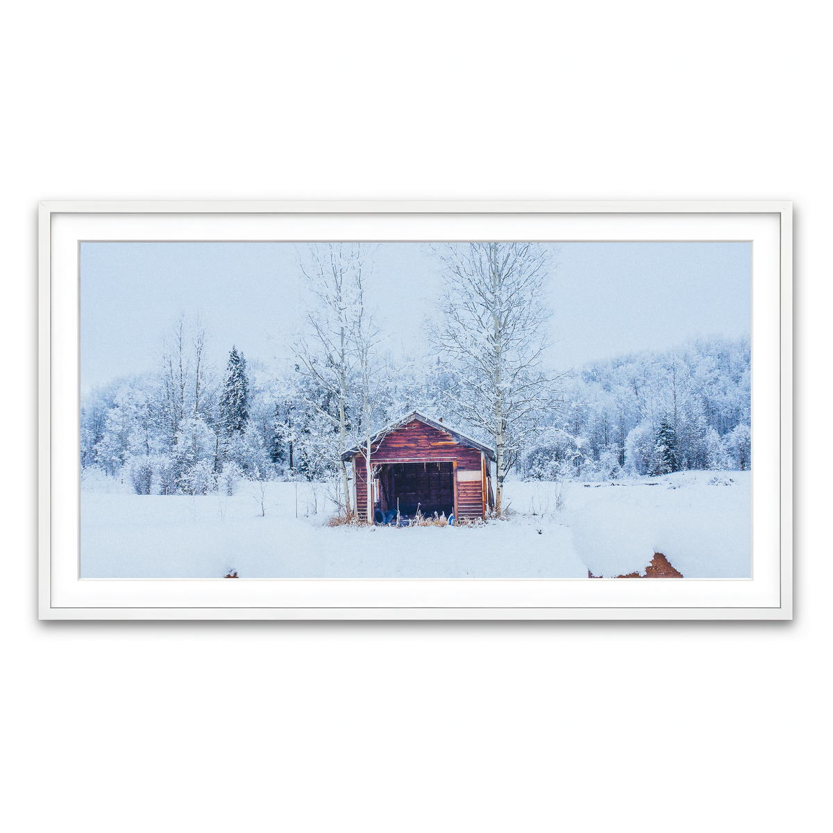 Framed Print 2x1 White