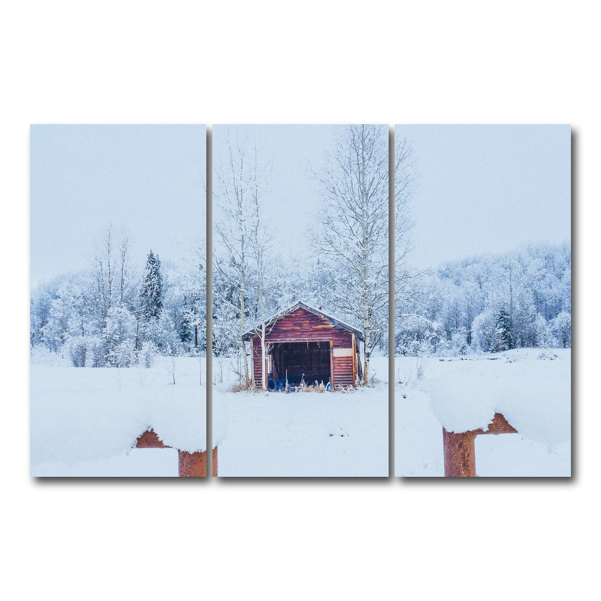 AUTO-MOCKUP WHITE | Abandoned Shed | 3 Piece | Gallery Wrap Canvas | group=12x24