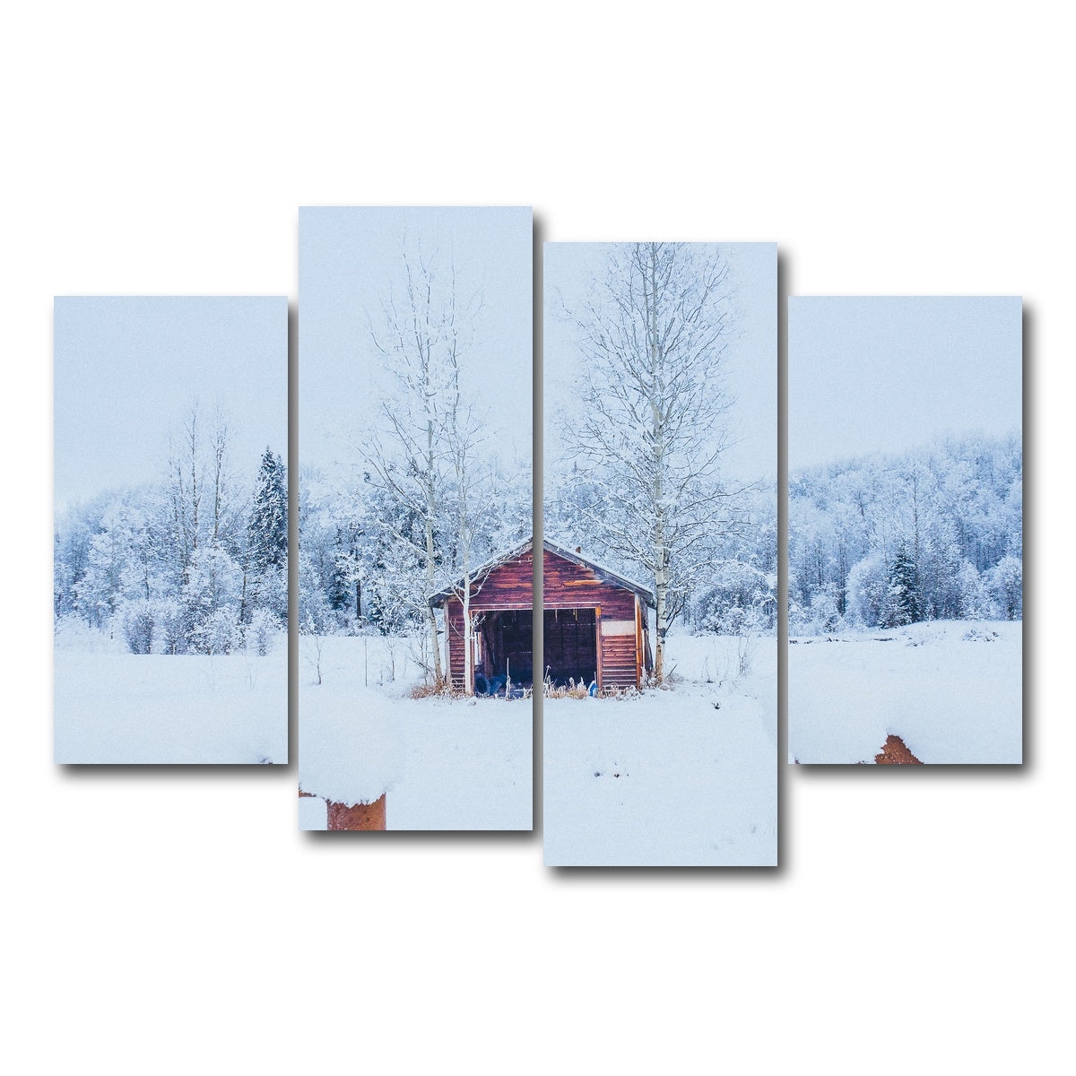 AUTO-MOCKUP WHITE | Abandoned Shed | 4 Piece | Gallery Wrap Canvas | group=4_short