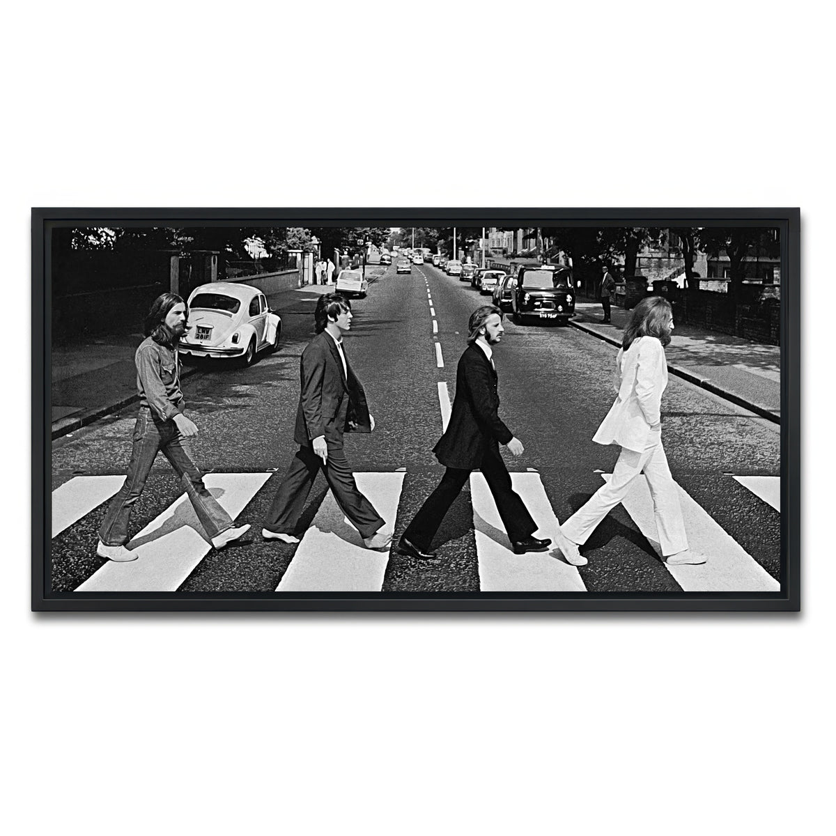 AUTO-MOCKUP WHITE | Abbey Road Grayscale | 1 Piece | Black Frame | group=2x1