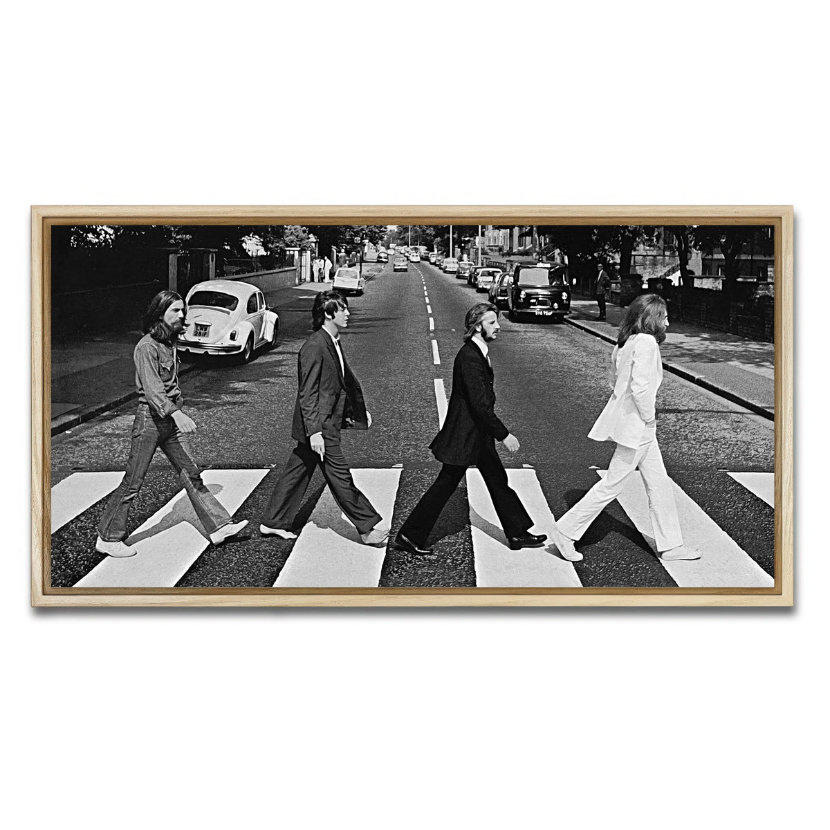 AUTO-MOCKUP WHITE | Abbey Road Grayscale | 1 Piece | Natural Frame | group=2x1