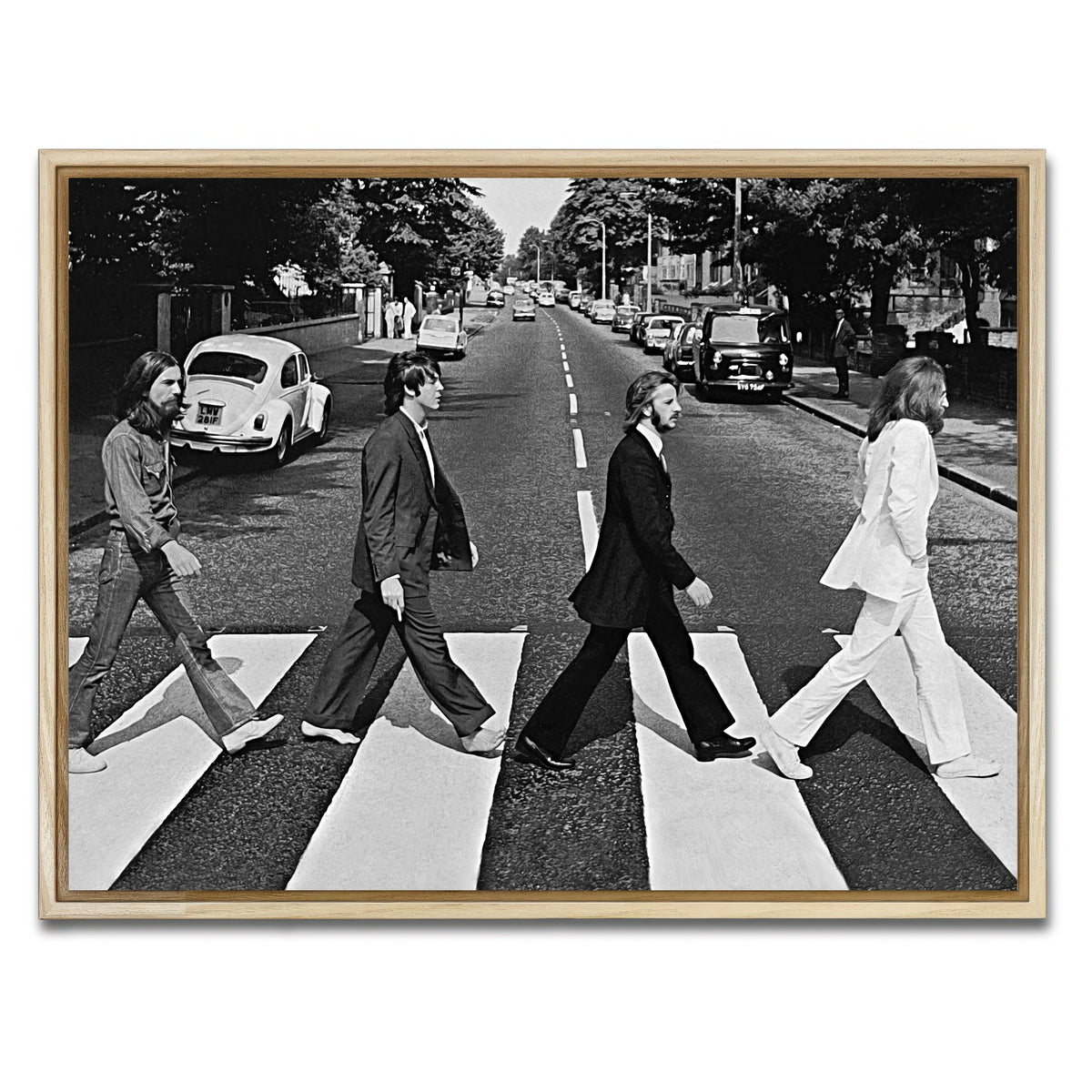 AUTO-MOCKUP WHITE | Abbey Road Grayscale | 1 Piece | Natural Frame | group=4x3