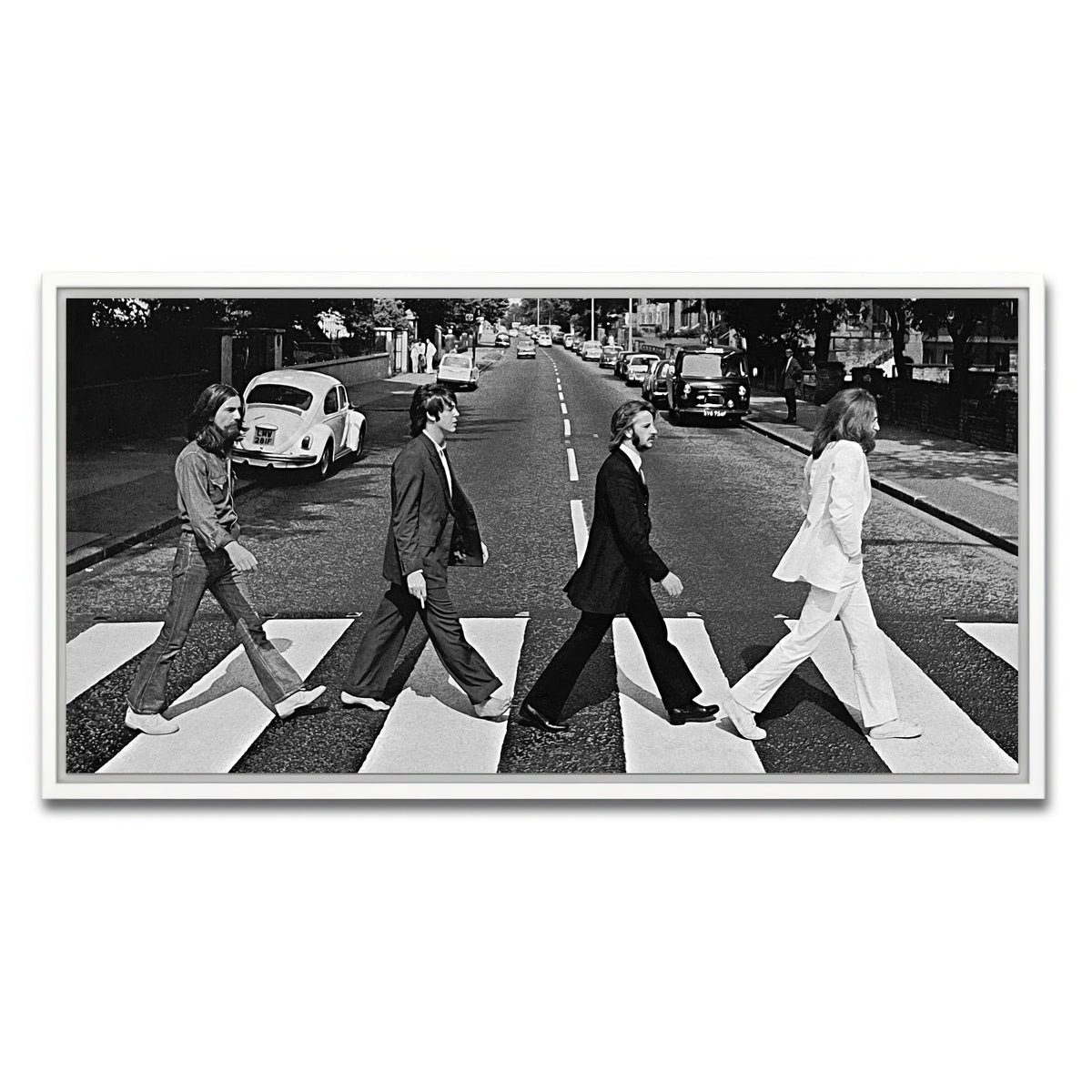 AUTO-MOCKUP WHITE | Abbey Road Grayscale | 1 Piece | White Frame | group=2x1