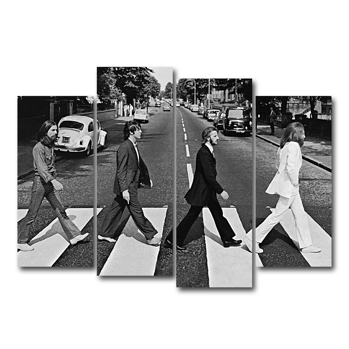 AUTO-MOCKUP WHITE | Abbey Road Grayscale | 4 Piece | Gallery Wrapped | group=4_normal