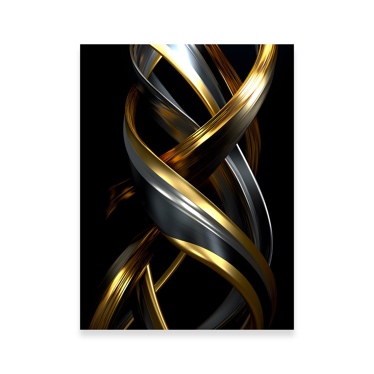 Abstract - Black Gold 3D Shape 1