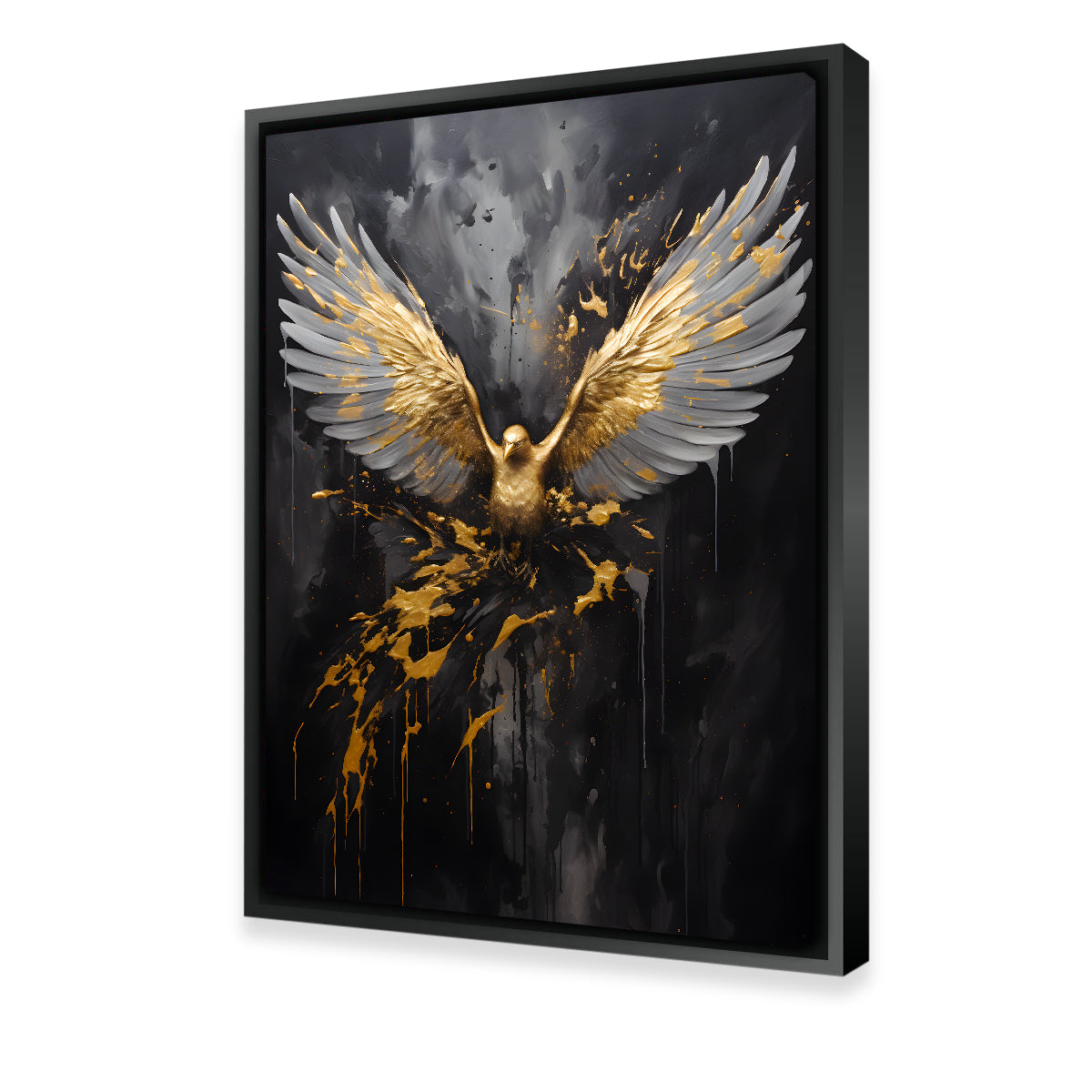 Abstract - Black Gold Eagle 4 Wall Art