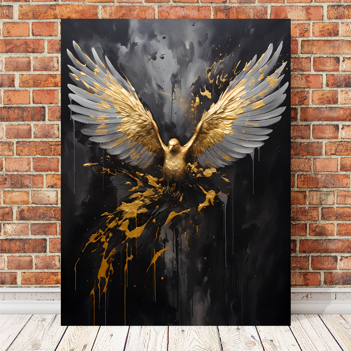 Abstract - Black Gold Eagle 4 Wall Art