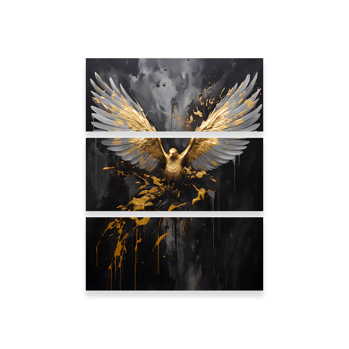 Abstract - Black Gold Eagle 4 Wall Art