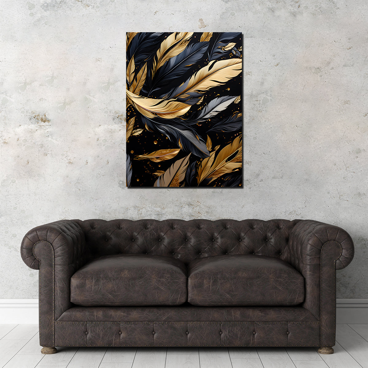 Abstract - Black Gold Feather 1