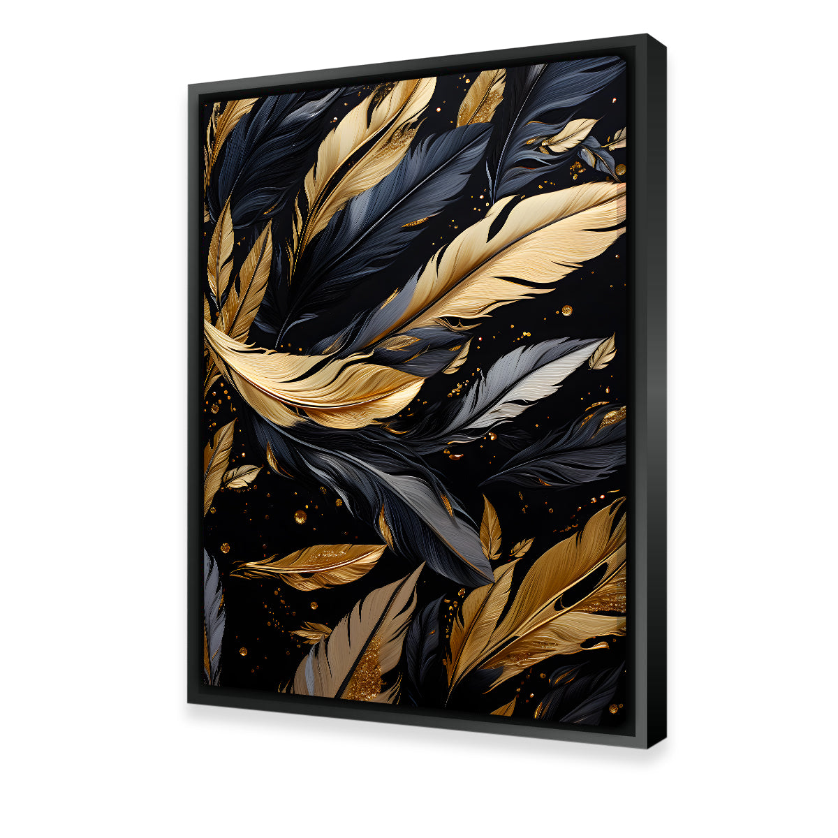 Abstract - Black Gold Feather 1