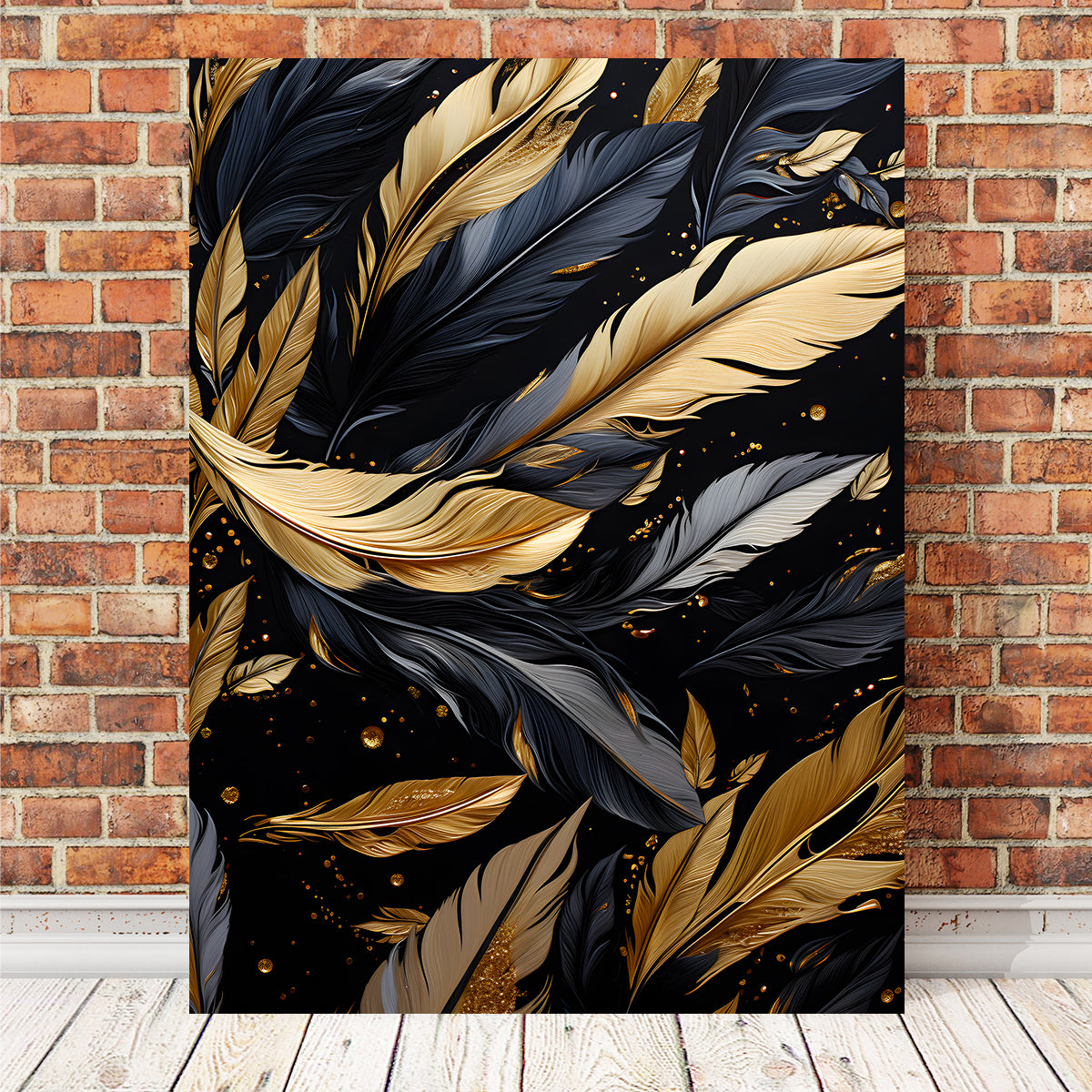 Abstract - Black Gold Feather 1