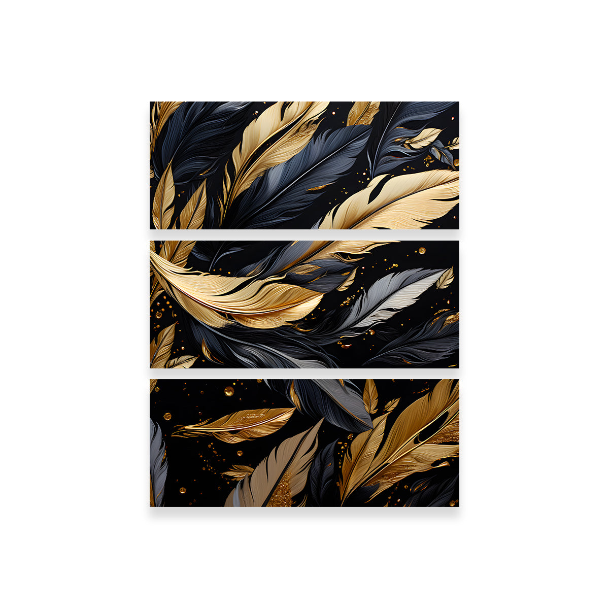 Abstract - Black Gold Feather 1