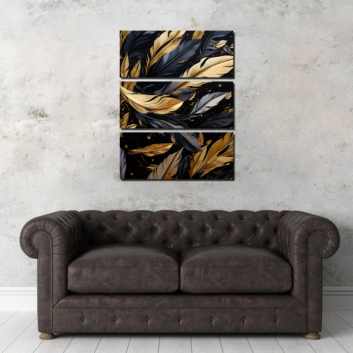 Abstract - Black Gold Feather 1