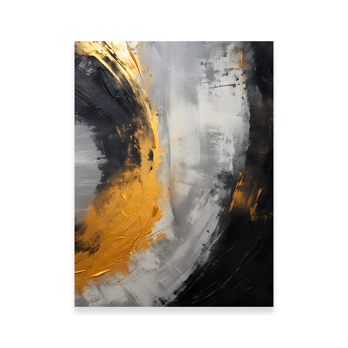 Abstract - Black Gold Shapes 1 Wall Art