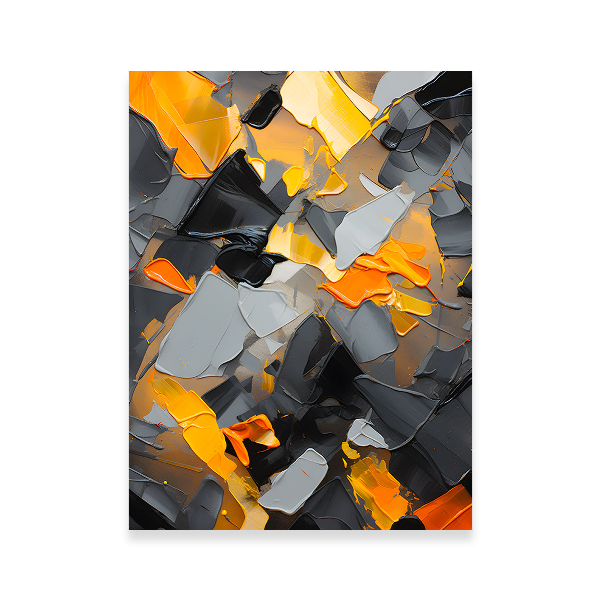 Abstract - Black Gold Shapes 18 Wall Art