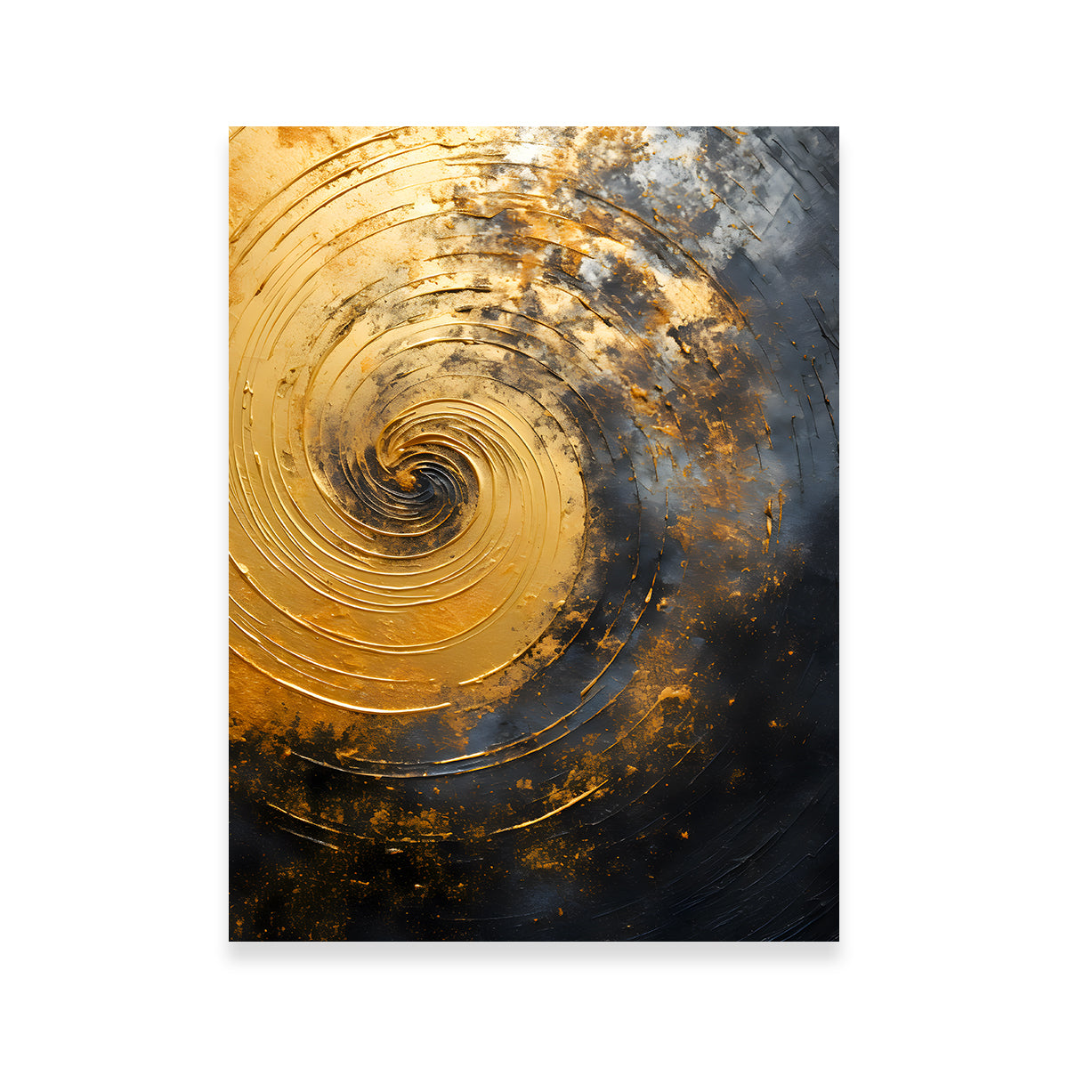 Abstract - Black Gold Shapes 8 Wall Art