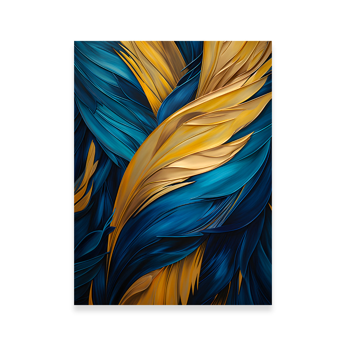 Abstract - Blue Gold Feather 4