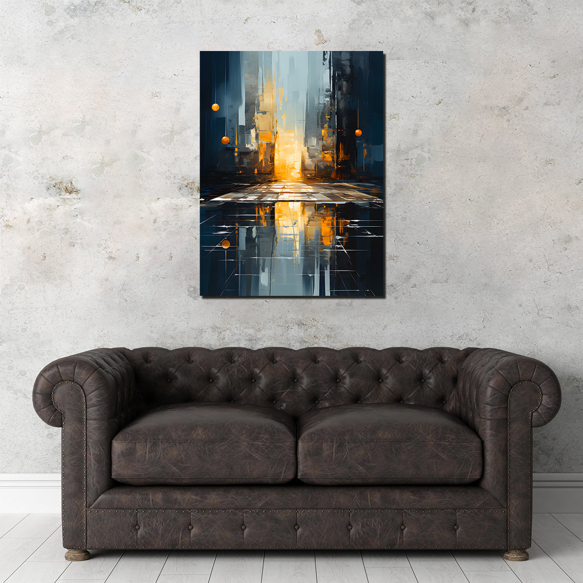 Abstract - Blue Gold Shapes 11 Wall Art