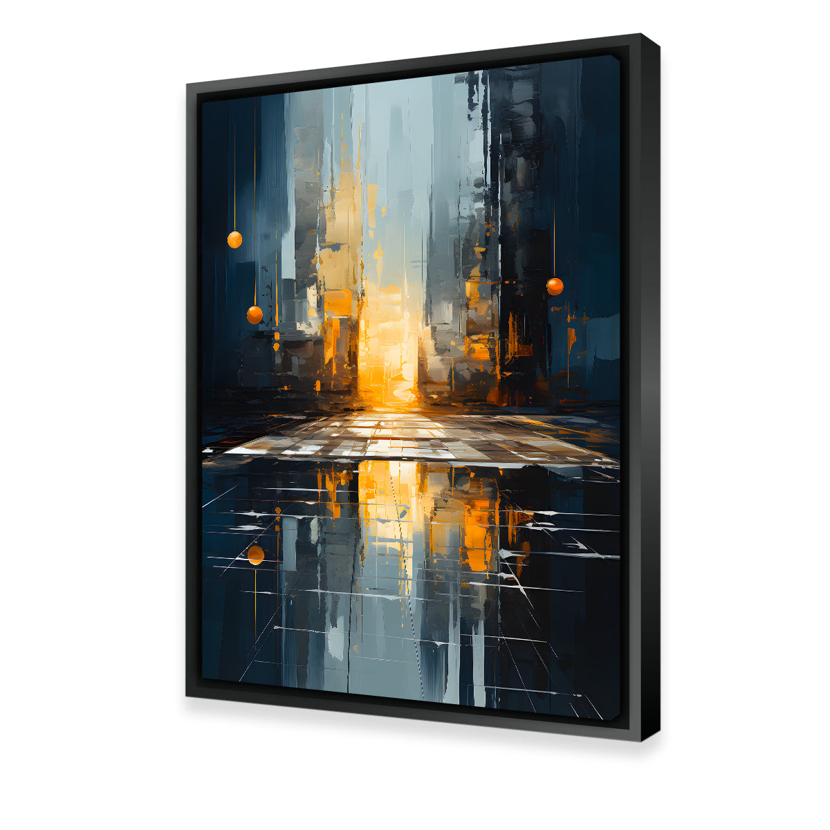 Abstract - Blue Gold Shapes 11 Wall Art