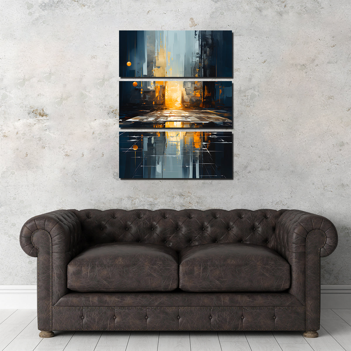 Abstract - Blue Gold Shapes 11 Wall Art