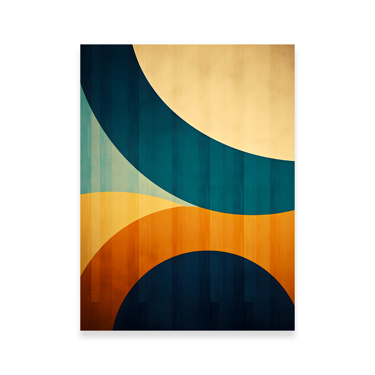 Abstract - Blue Gold Shapes 6 Wall Art