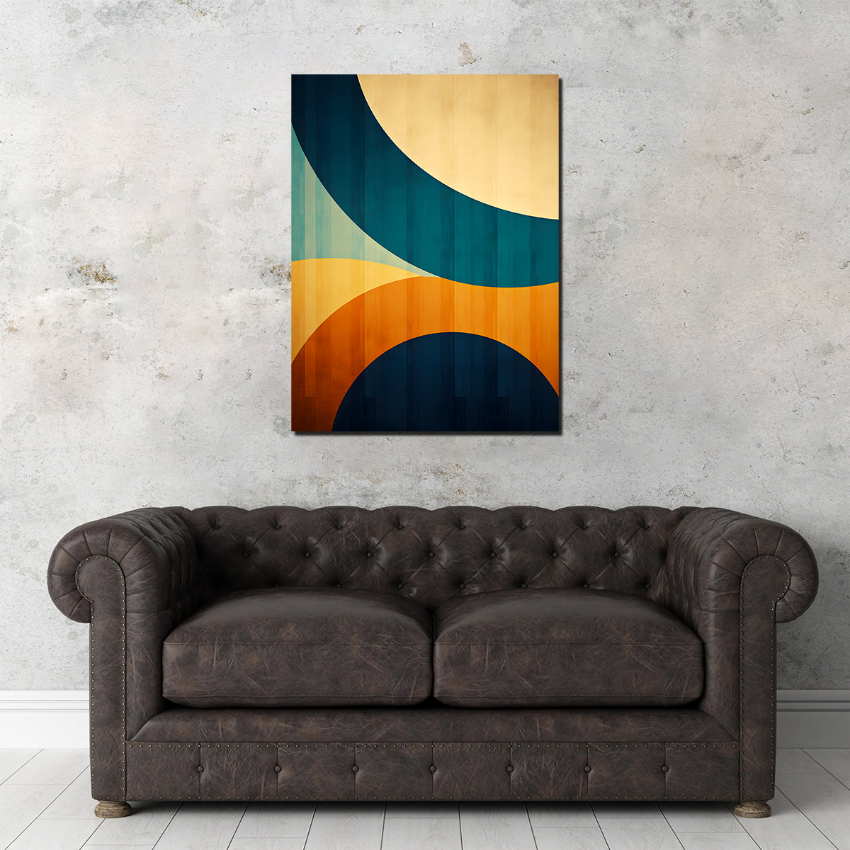 Abstract - Blue Gold Shapes 6 Wall Art