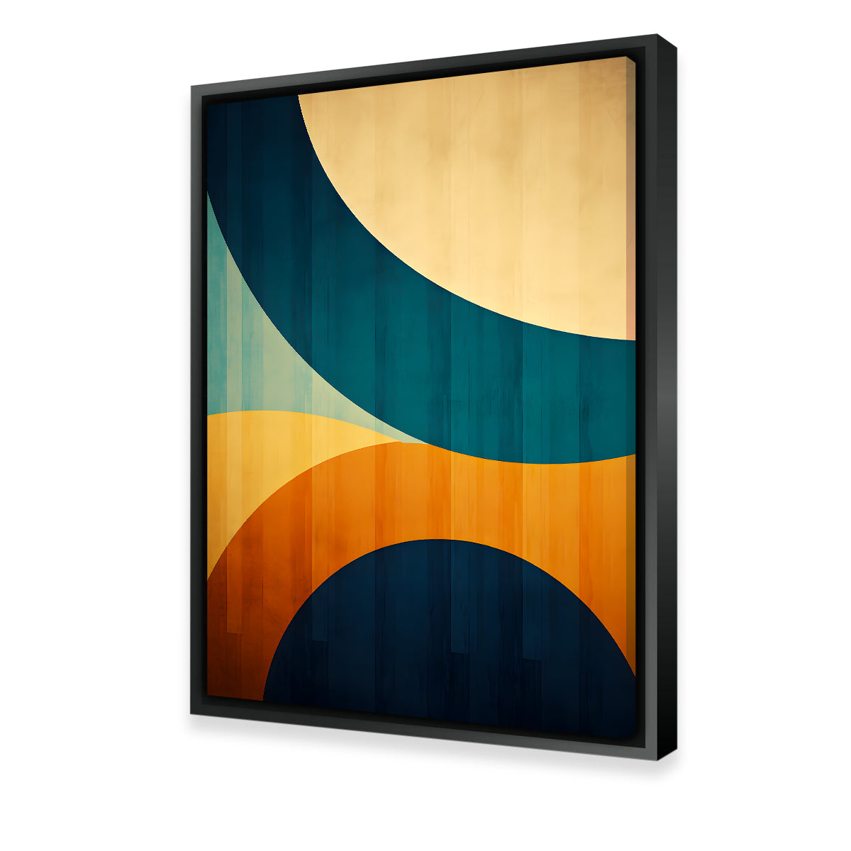 Abstract - Blue Gold Shapes 6 Wall Art